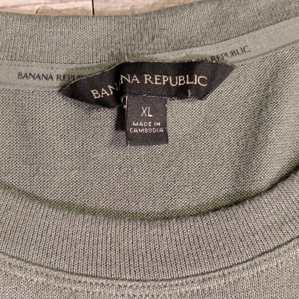 Banana Republic Long‎ Sleeve T-shirt  Olive Green Soft Light-Weight Classic XL - Picture 9 of 10